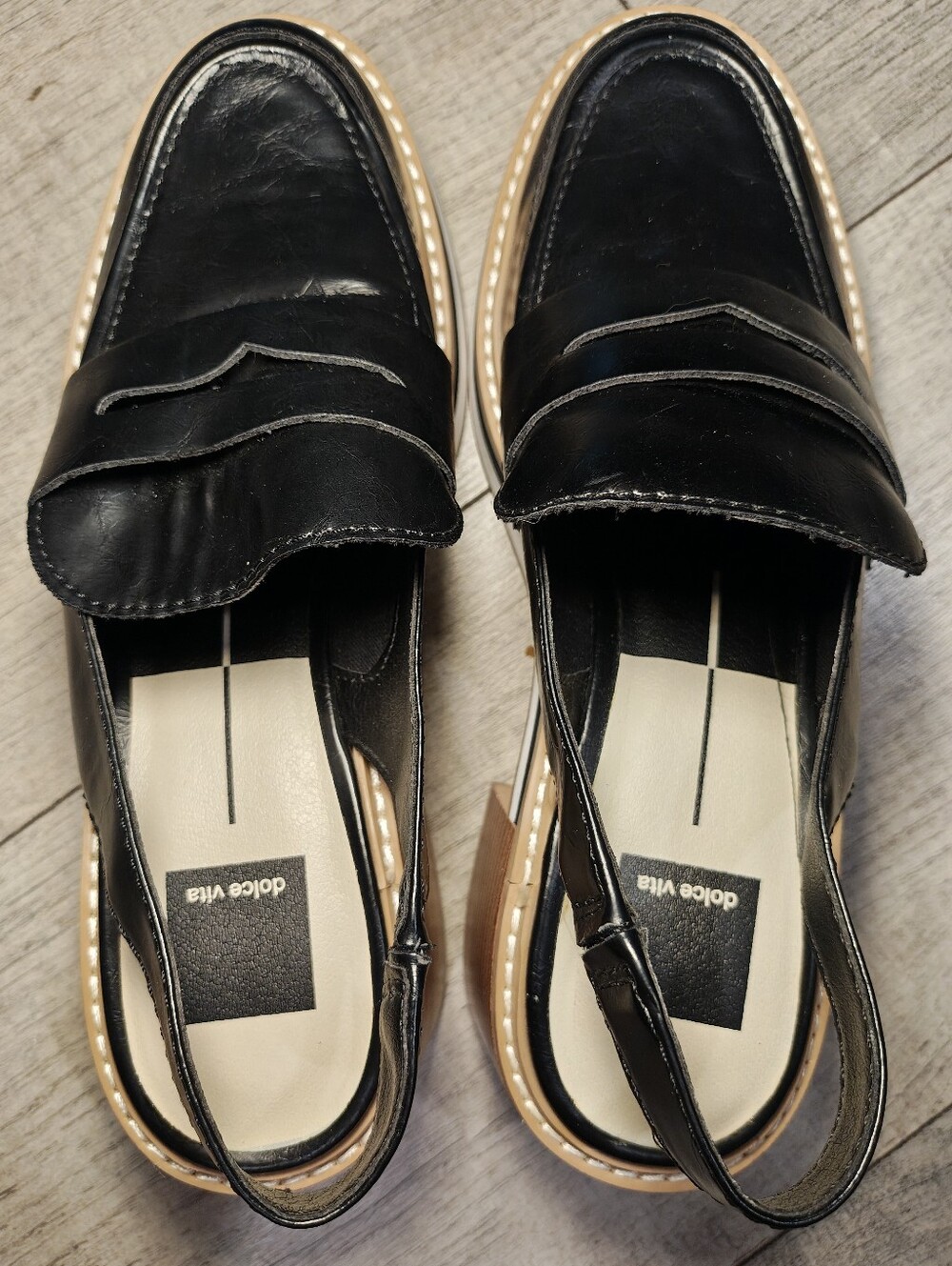 Dolce Vita Hattie Slingback Block Heel Loafer in Black Stella. - Picture 8 of 14